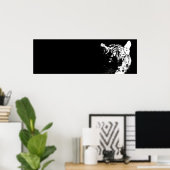 ブラック&ホワイトタイガーアーポップ・アートのト ポスター (ホームオフィス)