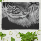 ブラック&ホワイトタイガー キッチンタオル (折り畳み)