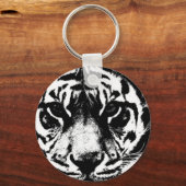 ブラック&ホワイトタイガー キーホルダー (正面)