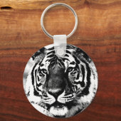 ブラック&ホワイトタイガー キーホルダー (正面)
