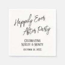 ブラック&ホワイトタイポグラフィハッピーエバーアフターパーティー