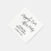 ブラック&ホワイトタイポグラフィハッピーエバーアフターパーティー スタンダードカクテルナプキン (角)