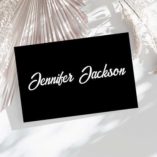 ブラック&ホワイトタイポグラフィミニマルプロフェッショナルシック 名刺