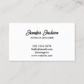 ブラック&ホワイトタイポグラフィミニマルプロフェッショナルシック 名刺 (裏面)