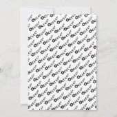 ブラック、ホワイトタイポグラフィ結婚のリハーサルディナー 招待状 (裏面)