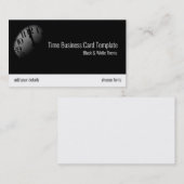 ブラック&ホワイトタイムクロック写真テンプレート 名刺 (正面/裏面)