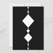 ブラック＆ホワイトダイヤモンドのシックな結婚式の招待状 招待状 (裏面)