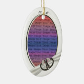 ブラック&ホワイトダイヤモンドハートオーナメント セラミックオーナメント (右)