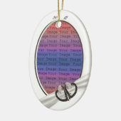 ブラック&ホワイトダイヤモンドハートオーナメント セラミックオーナメント (左)