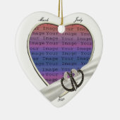 ブラック&ホワイトダイヤモンドハートオーナメント セラミックオーナメント (右)