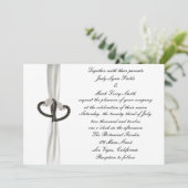 ブラック&ホワイトダイヤモンドハート結婚式招待状 招待状 (スタンド正面)