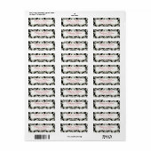 ブラック/ホワイトダマスクウェディング差出人住所ラベル ラベル (フルシート)