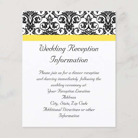 ブラック/ホワイトダマスク(黄鮮やか色) (正面)