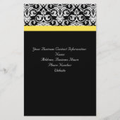 ブラック/ホワイトダマスク(黄鮮やか色) チラシ (裏面)