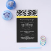 ブラック/ホワイトダマスク(黄鮮やか色) チラシ (シングル)