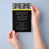 ブラック/ホワイトダマスク(黄鮮やか色) チラシ (ハンドル)