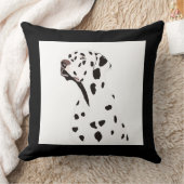 ブラック/ホワイトダルマティアンドッグイラストレーション クッション (ブランケット)