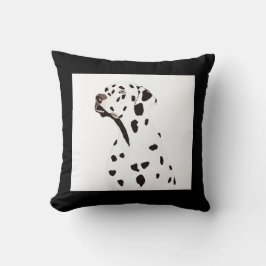 ブラック/ホワイトダルマティアンドッグイラストレーション クッション