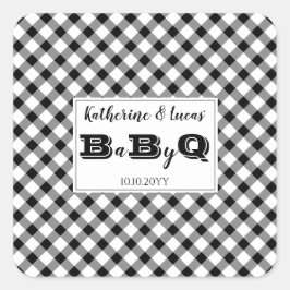 ブラック |ホワイトチェックベビーQ BBQシャワー スクエアシール