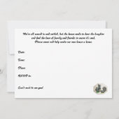 ブラック&ホワイトチキンズ引っ越し祝いパーティー招待状 招待状 (裏面)