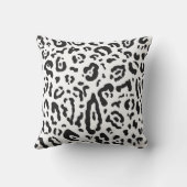 ブラック&ホワイトチータヒョウアニマルプリント クッション (裏面)