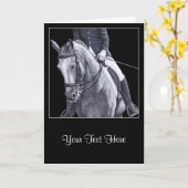 ブラック&ホワイトデュオドレスセージホースグリーティングカード カード (黄色い花)