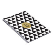 ブラック&ホワイトトライアングル&金ゴールドグラモールシック ノートブック (右側)