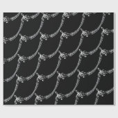 ブラック&ホワイトトレブルクレフ、 音符記号 ラッピングペーパー (フラット)