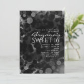 ブラック&ホワイトドットシモダンックパーティの招待状 招待状 (スタンド正面)