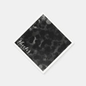 ブラック&ホワイトドットモダンシックパーティーシカスタムック スタンダードカクテルナプキン (角)