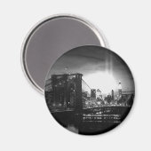 ブラック&ホワイトニューヨークのスカイライン マグネット (正面/裏面)