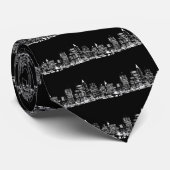 ブラック&ホワイトニューヨークシティナイト ネクタイ (ロール)