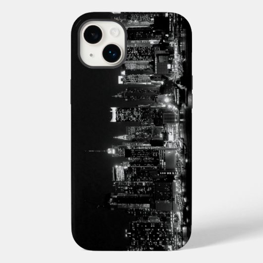 ブラック&ホワイトニューヨークシティナイト Case-Mate iPhoneケース (裏面)