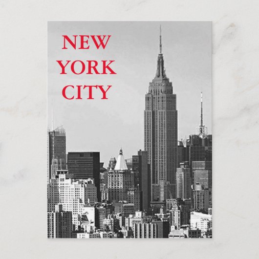 ブラック&ホワイトニューヨークシティパノラマ ポストカード (正面)