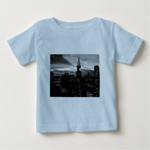 ブラック&ホワイトニューヨークシティミッドタウン ベビーTシャツ