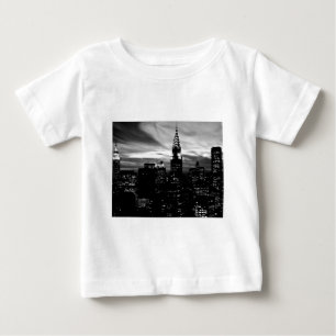 ブラック&ホワイトニューヨークシティミッドタウン ベビーTシャツ
