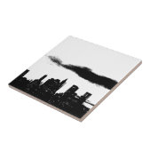 ブラック&ホワイトニューヨークポップ・アートのシティアートスタイル タイル (側面)