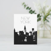 ブラック&ホワイトニューヨークポップ・アートのシティアートポストカード ポストカード (スタンド正面)