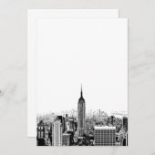 ブラック&ホワイトニューヨーク招待状 招待状 (正面/裏面)