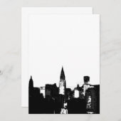 ブラック&ホワイトニューヨーク招待状 招待状 (正面/裏面)