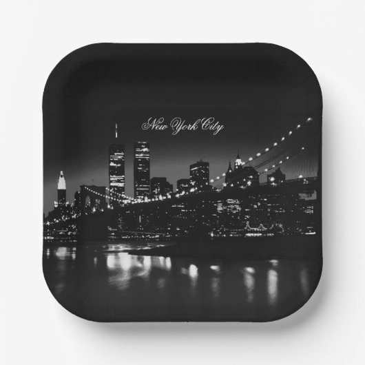 ブラック&ホワイトニューヨーク ペーパープレート (正面)