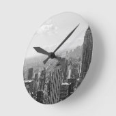 ブラック&ホワイトニューヨーク ラウンド壁時計 (傾斜)