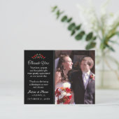 ブラック&ホワイトハロウィーンレッドバラ結婚ズ ポストカード (スタンド正面)