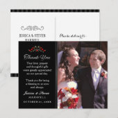 ブラック&ホワイトハロウィーンレッドバラ結婚ズ ポストカード (正面/裏面)