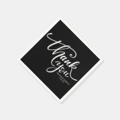 ブラック&ホワイトハンドレタ結婚ーズサンキュー スタンダードカクテルナプキン (角)