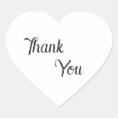 ブラック&ホワイトハートシェイプのお礼ステッカー ハートシール (正面)