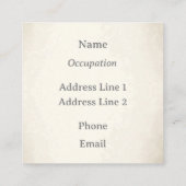 ブラック&ホワイトハーレクインドラマチックカスタムなモノグラム スクエア名刺 (裏面)