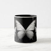 ブラック&ホワイトバタフライデザインマグ ツートーンマグカップ (中央)