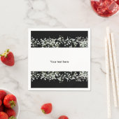 ブラック&ホワイトバビーズブレス結婚フローラのナプキン スタンダードカクテルナプキン (インサイチュ)