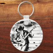 ブラック&ホワイトバンジョマン – キーリング (正面)